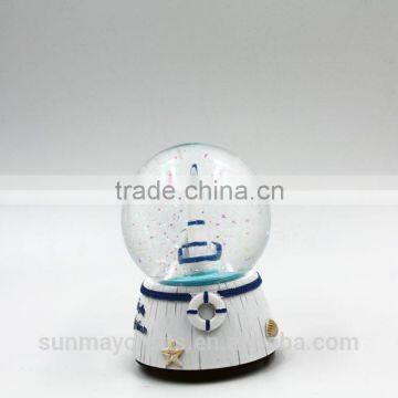 Custom Polyresin Sea S-style Nauigatian Music Snow Globe for Sale photo-5