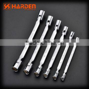 Professional Chromed Polished Flexible Double Socket Wrench