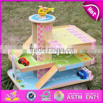 2017 New Products Lovely Pink Children Wooden Toy Garage for Cars W04B050 photo-4
