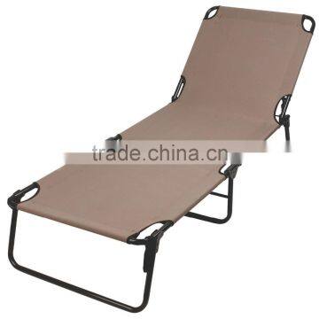 Tan Beach Cot Lounge Chair