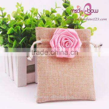 MSD 2016 Jute Material Packing Bag Put Candy With Ribbon Rose Flower photo-2