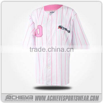 Sublimation Custom Cheap Dri Fit Stripe Baseball Jersey Wholesale