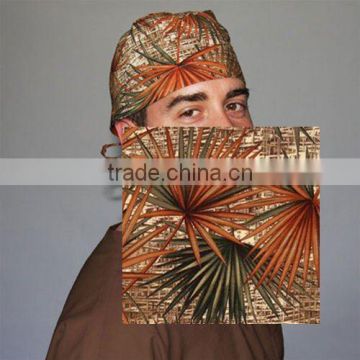 Scrubs Tieback Cap ~ Palm Leaves Rust