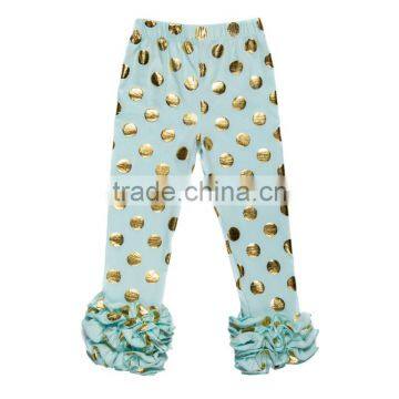 Gold Baby Leggings Sparkle Pants Toddler Pants with gold polk dots