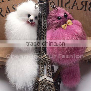 CX-R-11D Fancy Accessory Girls' Genuine Fox Fur Korea Fur Keychain photo-2