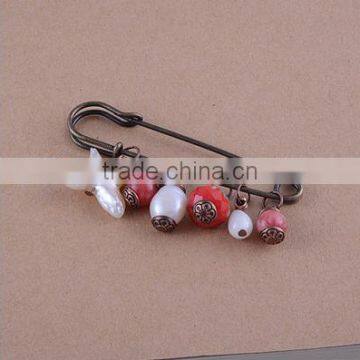 pure handmade starfish pearl charms brooch new diy design pearl charms safety pins for women garment accessories