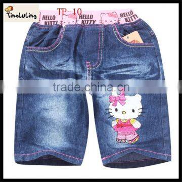 2015 new baby pants jeans cheap wholesale hello kitty apparel OEM