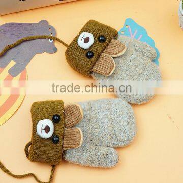 TC13010 Hot Sales Warm Winter String Baby Mitten New Fashion Fancy Animal Cartoon Knitted Baby Fingerless Gloves Wholesale photo-2