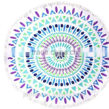 Cotton Custom Reactive Printed Round Beach Towel photo-2