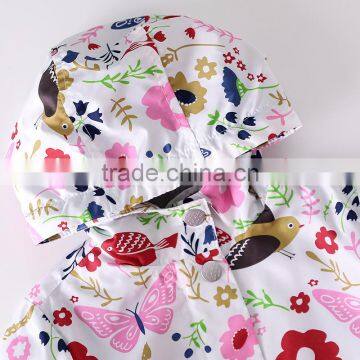 S60607B Kids Girl Autumn Coat Children Print Hooded Jacket Outerwear photo-4
