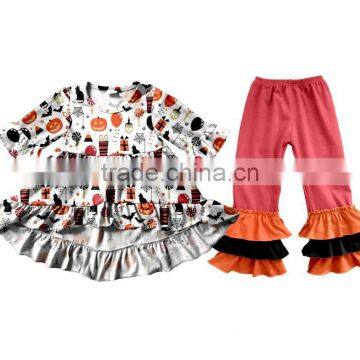 Halloween Fall Clothing Girls Clothes Wholesale Boutique Childrens Ruffle Baby Clothes photo-2