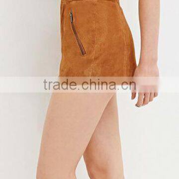 EY0579P Camel 100% Polyester Women Office Shorts 2016 photo-2