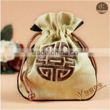 Linen pouch drawstring pouch Factory direct gift silk jewelry pouch CH102