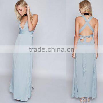 Latest Fashion Fancy Prom Dress Designs Women's Sexy Satin Maxi Dresses photo-5
