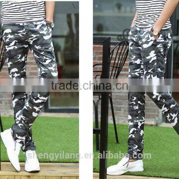 Stylish Men Casual Jogger Pants / 100% Cotton Camo Pants /Zip Pants P170214 photo-3