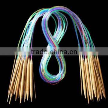 Top Quality Multi-color Plastic Tube Smooth Nature Circular Bamboo Knitting Needles photo-3