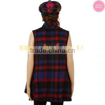 FACTORY Wholesale Plaid Flowy Vest photo-6