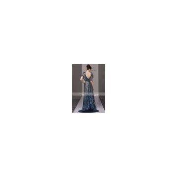 Sell Coniefox Blue Flouncing Sleeves Sequins Glittering Dresses Evening Dress 81283 photo-3