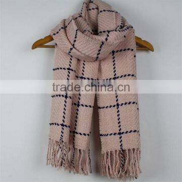 Women Winter Plaid Cashmere Scarf Warm Pashmina Scarf RL-241 photo-5