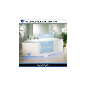 TW office furniture white led reception desk