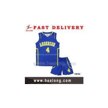 Healong Heat Transferred Sublimation Reversible Style Basketball Uniform