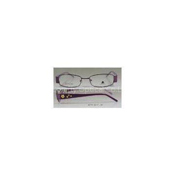 Purple Metal Optical Frames , Women\'s Rectangular Eyeglass Frames Full Rim