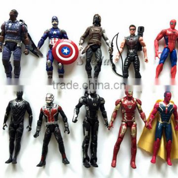 (New & Hot Movie) Captain America 3 Civil War action figure set of 10pcs ,spider-man ,Ironman PVC figure The Avenger Model toys