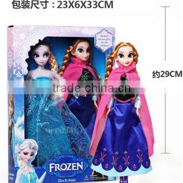 Hot&Beautiful Movie Frozen dolls Elsa Anna Frozen PVC toys Nice 29cm gift box dolls for girls