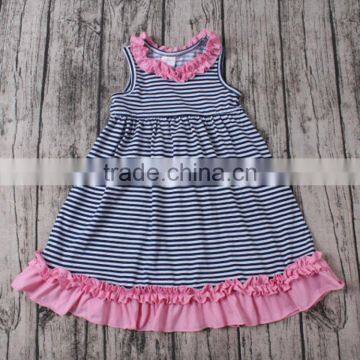Yawoo Wholesale Girls Dress Sleeveless Stripe Cotton Maxi Sundress Kids Long Frocks Images