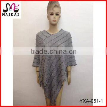 Mexican and Western winter fashion knit poncho