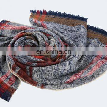 Europe And America Warm Winter Blue Stripe Jacquard Stripe Scarf photo-3