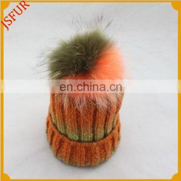 Superior Quality Ladies Cream Knit With Hat Faux Fur Bobble Pom Ski Winter Hats photo-2