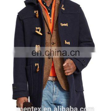 HOODED WOOL TOGGLE COAT