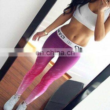 Pink printing soft slim women's sports fitness yoga comfortable leggings