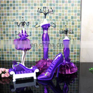 Wholesale purple Polyresin European princess jewelry holder sets