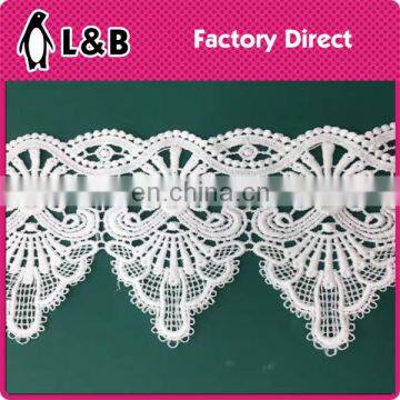 2017 Wholesale White Embroidery Water Soluble Polyester Lace photo-4