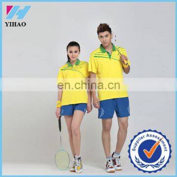 Wholesale unisex sports wear half sleeve hakama sets in summer badminton clothing custom tennis clothing 2015