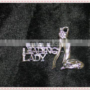 rhinestone letter brooch pins