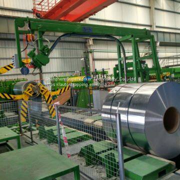 Semi-Automatic Steel Bundling Machine For Coil Through Eye Strapping
