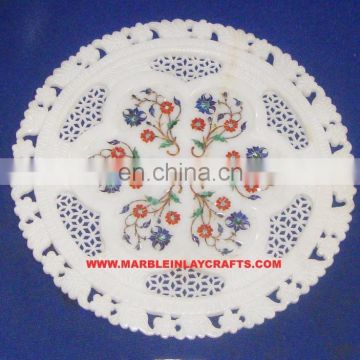 Marble Inlay Decorative Handmade Plate