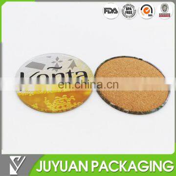 wholesale round shape tin table coaster cork tin boxes