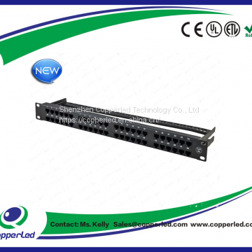 UTP 1U Cat.6A Patch Panel 48Port with back bar 110 or Dual Use IDC
