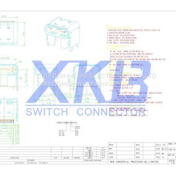 Thickening Type Connector High 4.3MM USB TYPE C 3.1 Female 16Pusb Connector photo-2