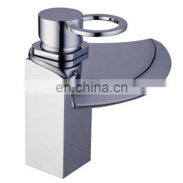 W-1010 ultra-flow waterfall basin faucet,durable glass lavatory faucet