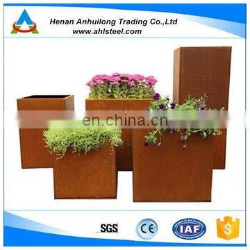 Weathering Steel Rusty Garden Metal Decoration Planter Pot / Planter Box