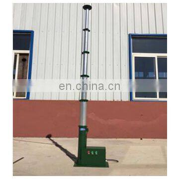 10 Meter High With 25 kg Vehicle Mounted Telescopic High Mast Electric Winch , Camera Tower