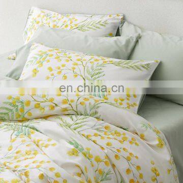 RawHouse Home Textile Plant Yellow Flower Print Cotton Bedding Set photo-4