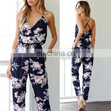 Hot Design Women 2020 Print Floral One Piece Ladies Jumpsuits