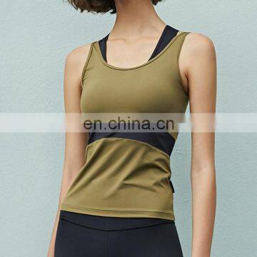 Polyester custom yoga fitness basic tank top for women