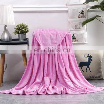 Custom Wholesale Coral Fleece Solid Color Air Conditioner Gift Blanket photo-3